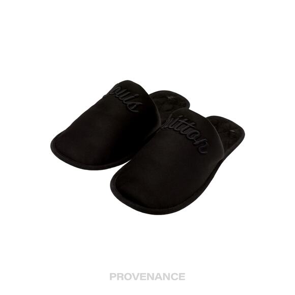 🔴 Louis Vuitton Slipper - Script Embroidered Black - Picture 4 of 9